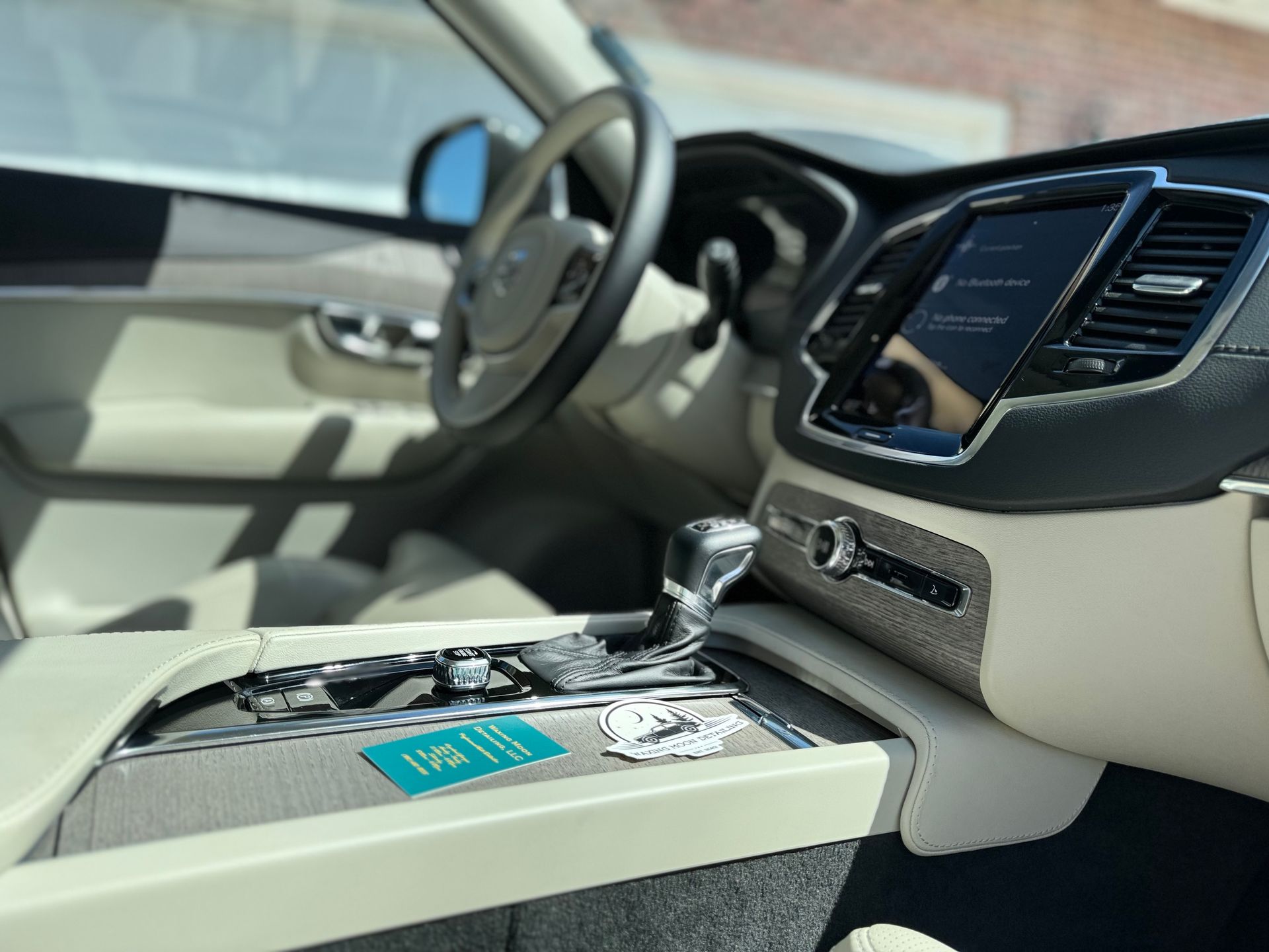 A close up of the interior of a volvo xc90