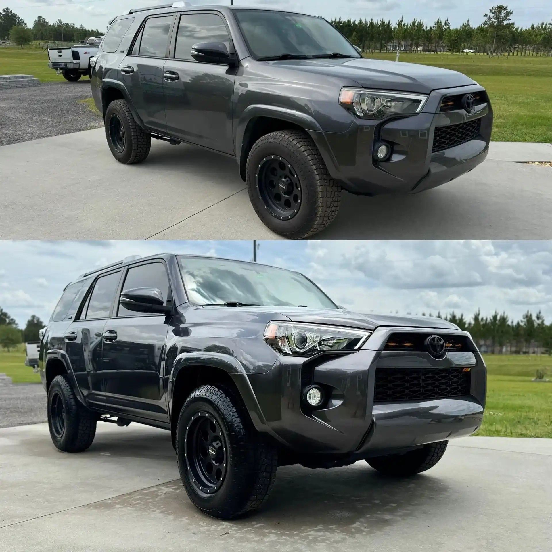 A toyota 4runner is parked on the side of the road