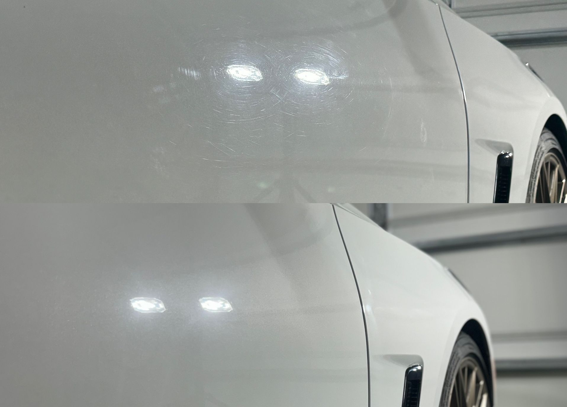 Paint correction before and after from Waxing Moon Detailing