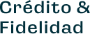 Logotipo con texto azul que dice “Crédito & Fidelidad” sobre un fondo blanco.