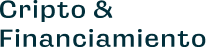 Logotipo con texto que dice “Cripto & Financiamento” en verde azulado oscuro sobre un fondo blanco.