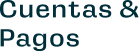 Texto Cuentas & Pagos en verde azulado oscuro sobre fondo blanco
