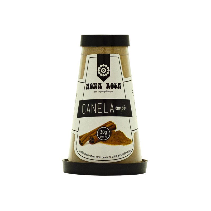 canela cássia em pó no frasco