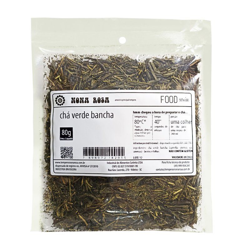 chá verde bancha embalagem grande
