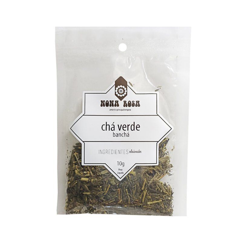 chá verde bancha embalagem pequena