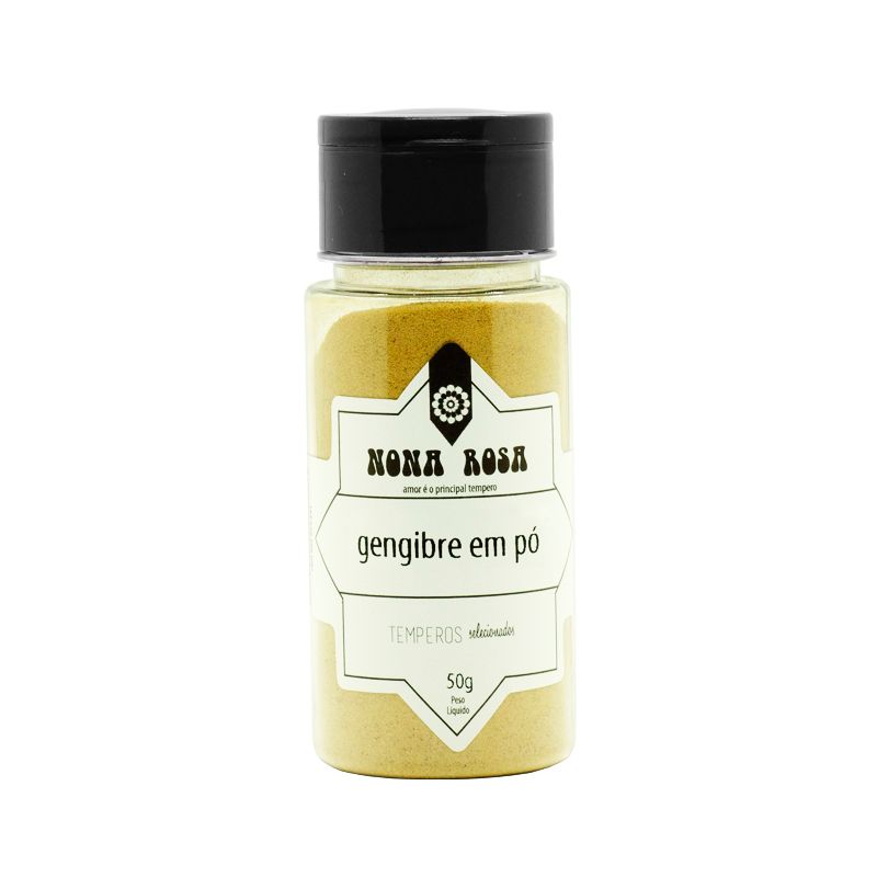 gengibre em pó no frasco pet com tampa peneira flip top