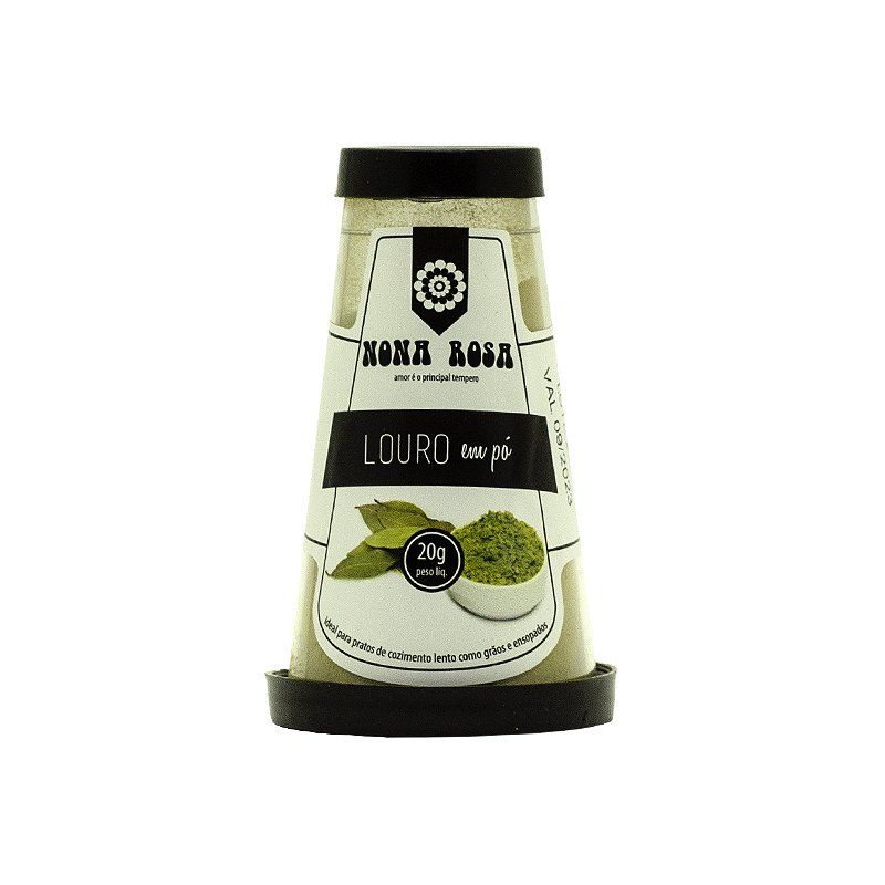 louro em pó no frasco