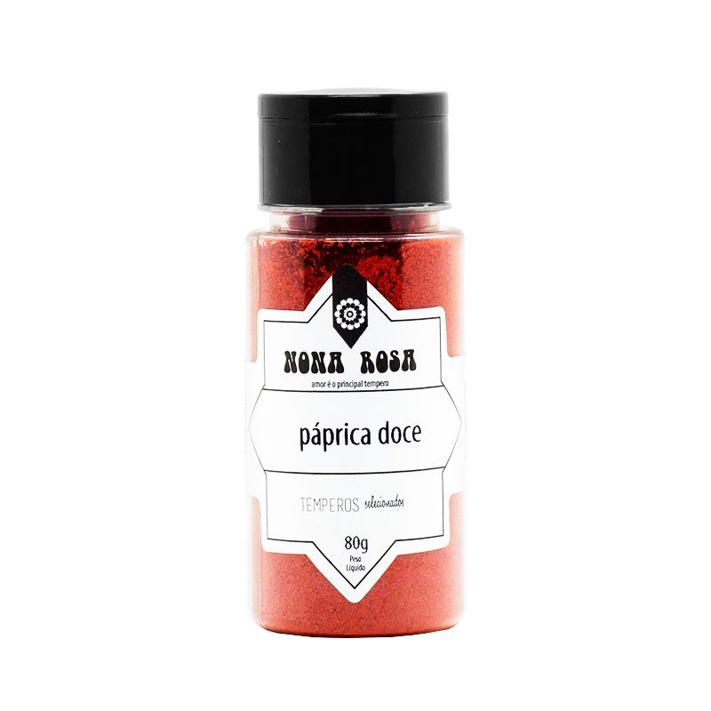 páprica doce em frasco pet com tampa peneira flip top