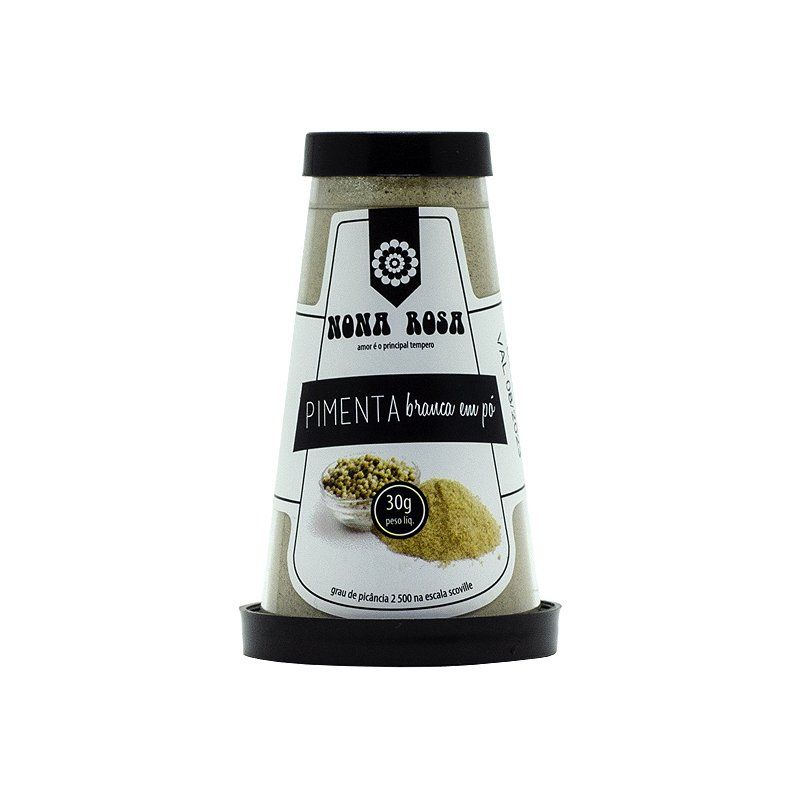 frasco de pimenta branca em pó