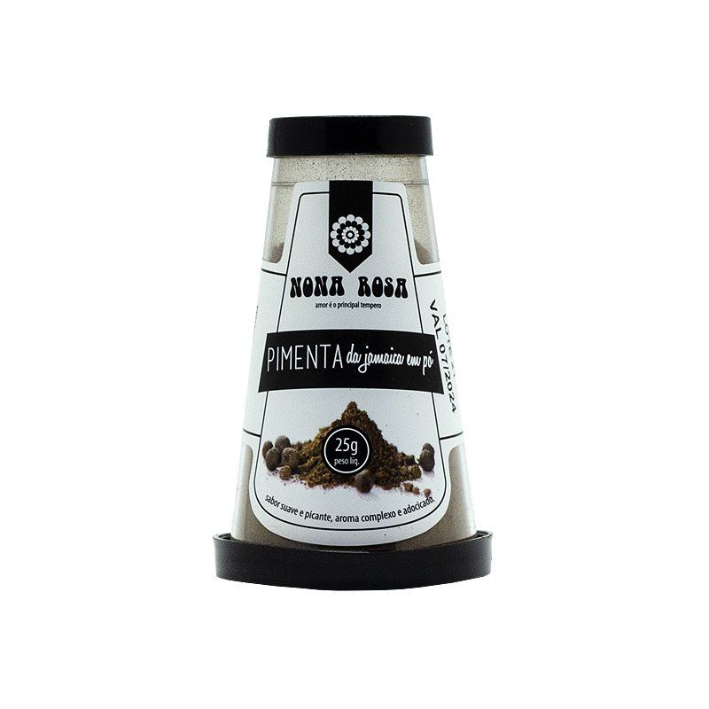 frasco de pimenta da jamaica em pó