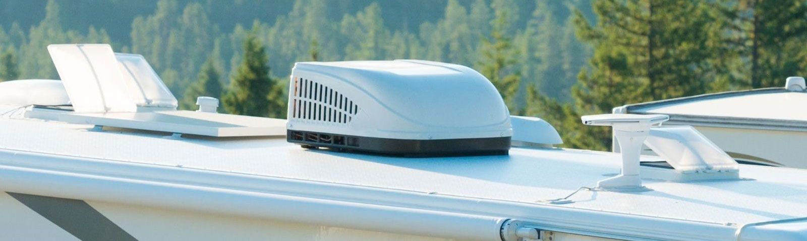 The roof of an RV outside