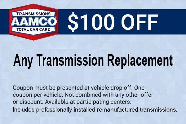 AAMCO coupon offering $100 off any transmission rebuild