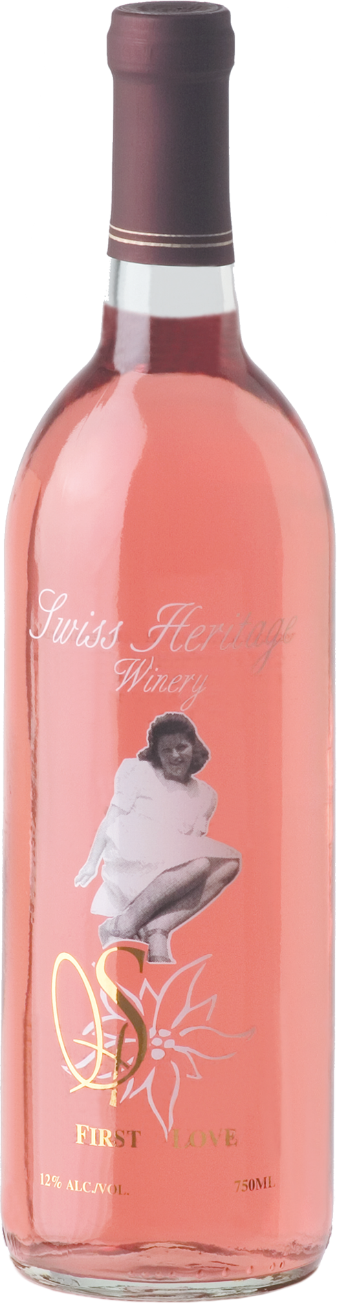 Bottle of rosé wine with a graphic of a chimpanzee.