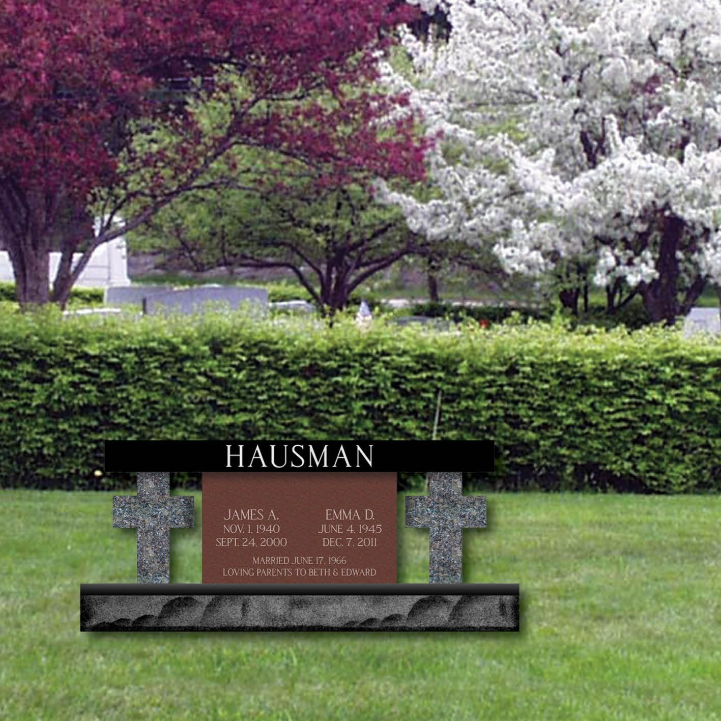 crosses headstone