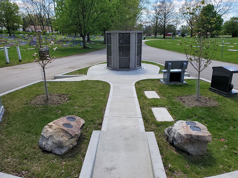 Hexagon shaped memorial and path