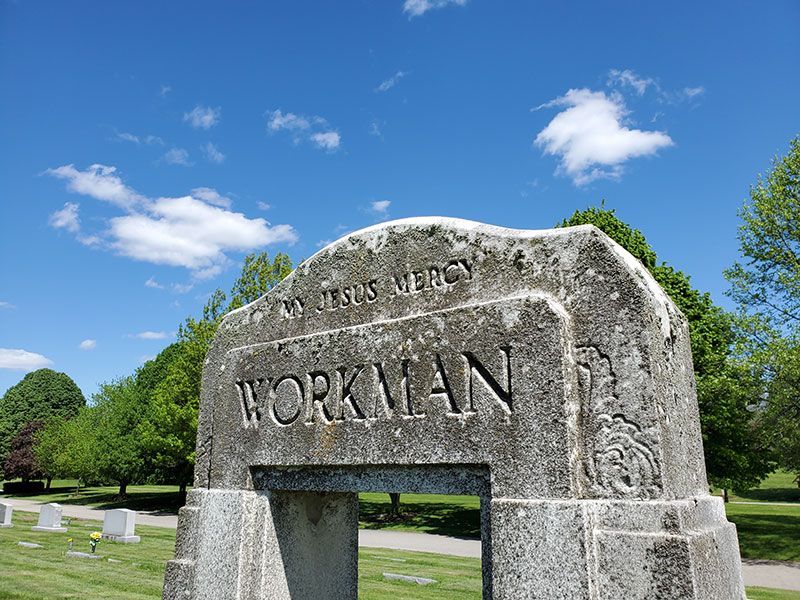 Historic headstone for workman family