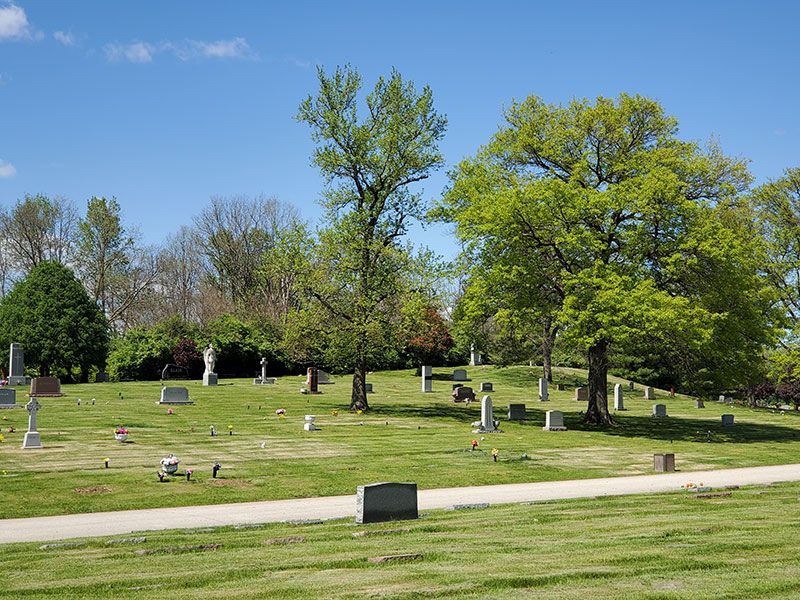 Cemetery grounds headstones