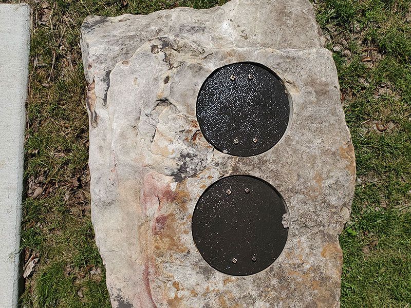 Rock with two circles