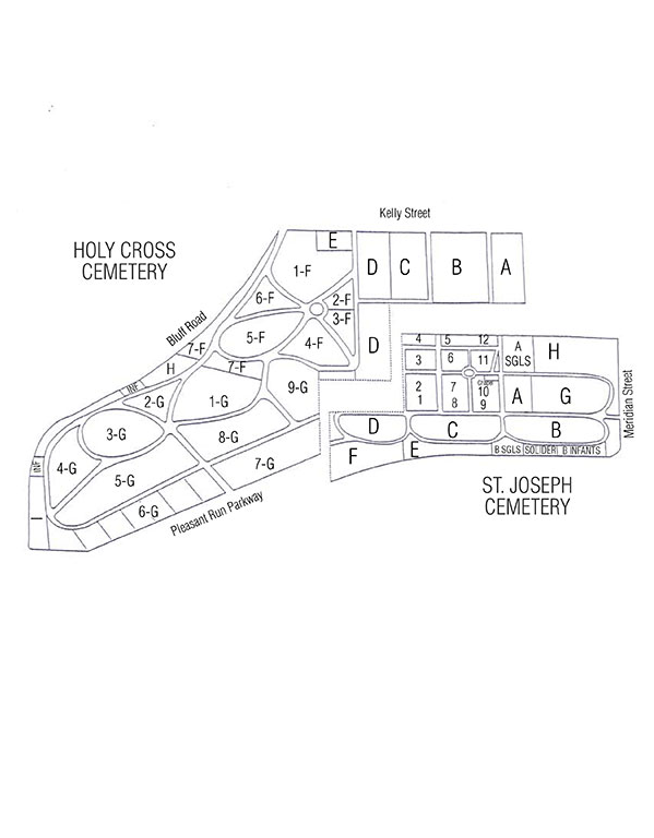 Holy Cross/St. Joseph Cemetery Map