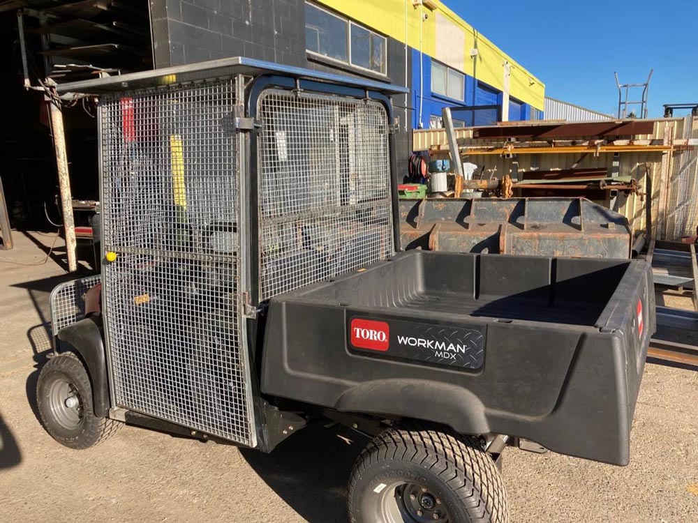 Toro Workman Caged with Golf Ball Pick Upper