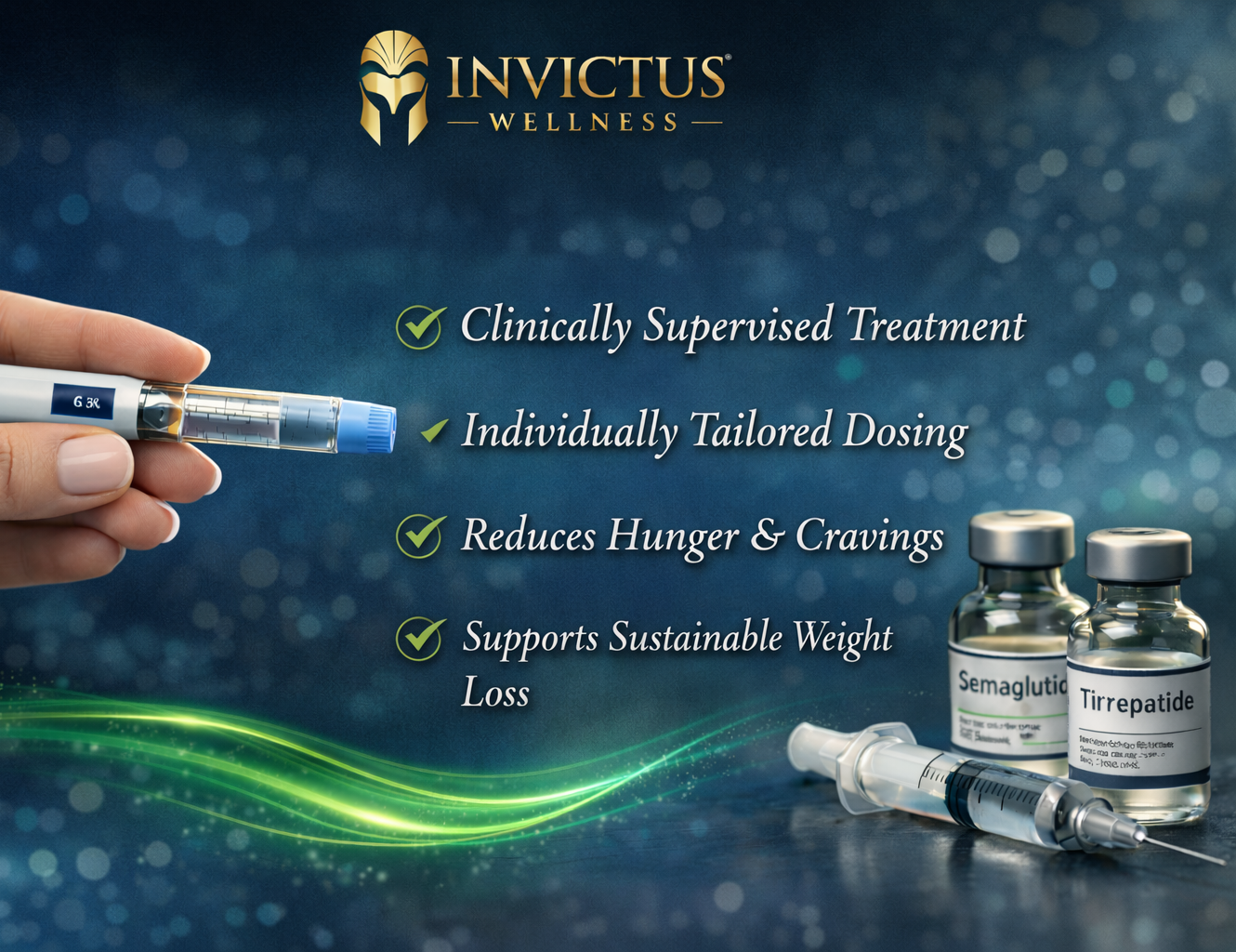 Ad for Invictus Wellness highlights include supervised treatment and weight loss.