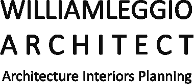 Logo for William Leggio Architect, displaying the company name and