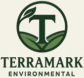 TerraMark Environmental logo with green circular leaf emblem and company name in dark green text