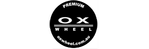 Black logo with white text, 