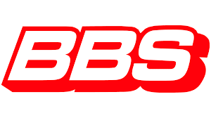 BBS logo in white letters, outlined in red, on a white background.