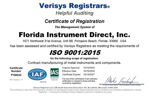 Verisys Registrars ISO 9001:2015 certificate for Tech International, Inc., with blue logo and seals