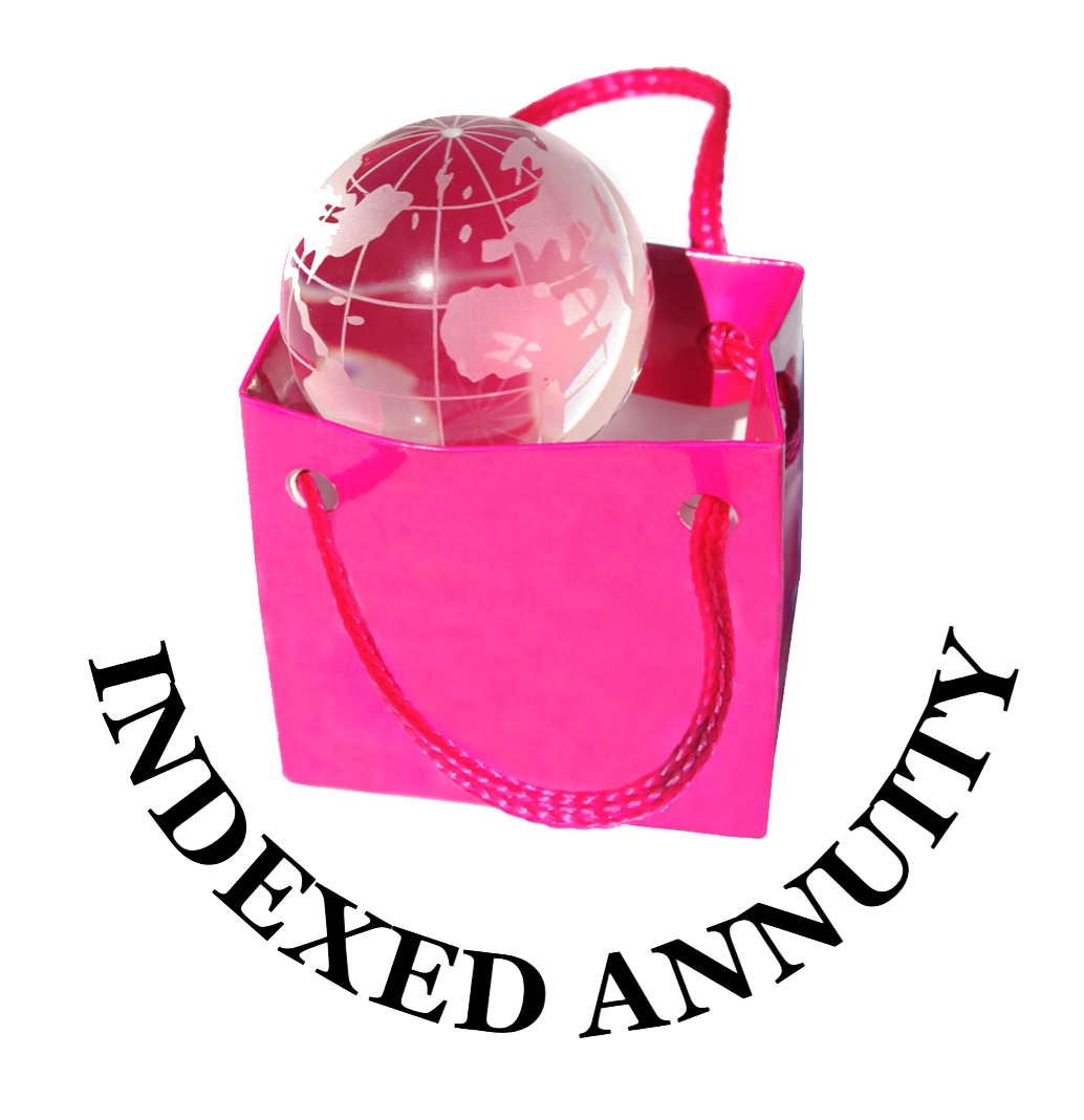 Pink gift bag holding a glass globe, text
