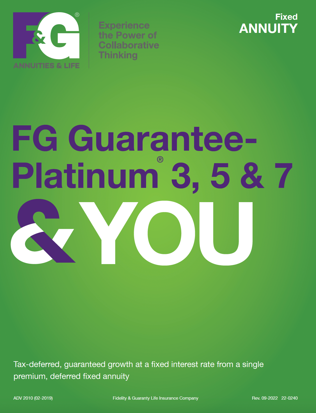 Green flyer: FG Guarantee-Platinum annuity, white 
