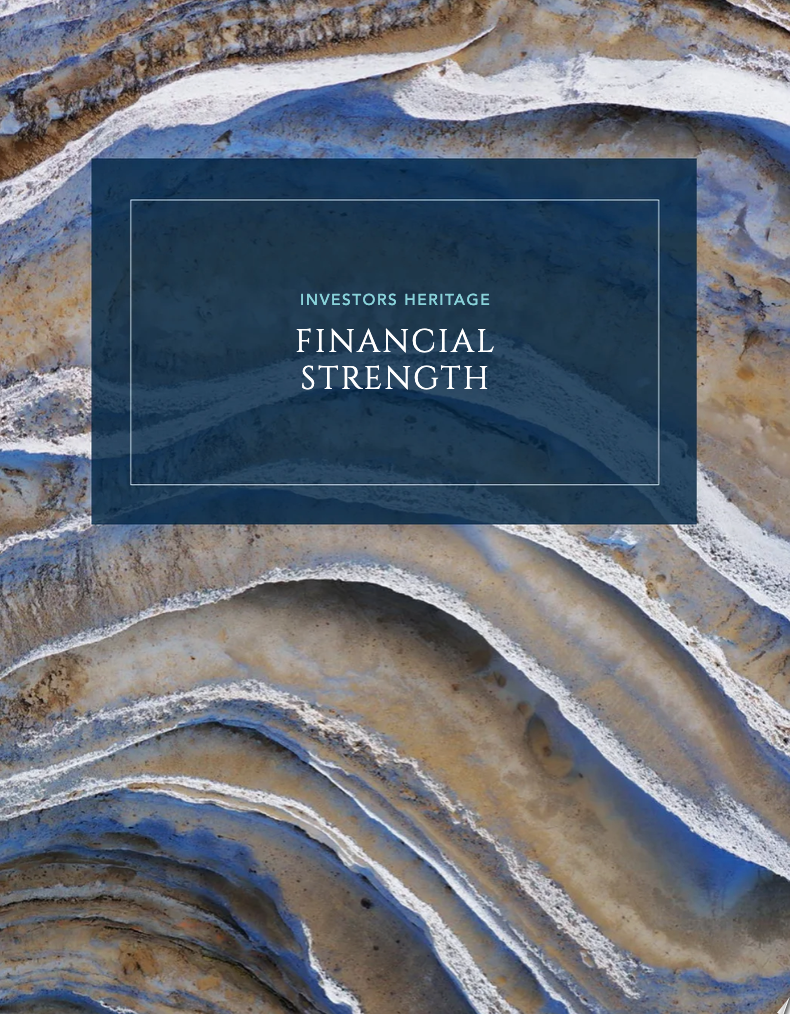 Cover art for Investors Heritage: blue rectangle with 