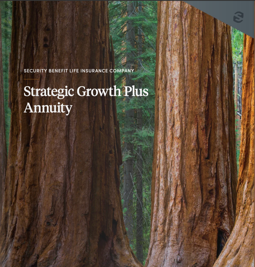 Cover of a document about an annuity, with a backdrop of large redwood trees.