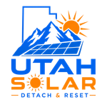 Utah Solar logo with mountains, sun, solar panel, and “Detach & Reset” tagline