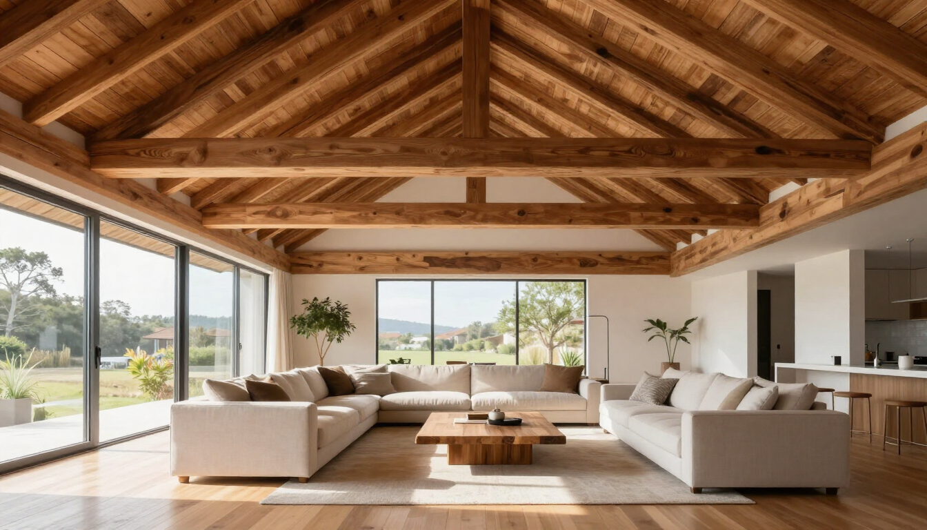 Techo de madera protegido y brillante