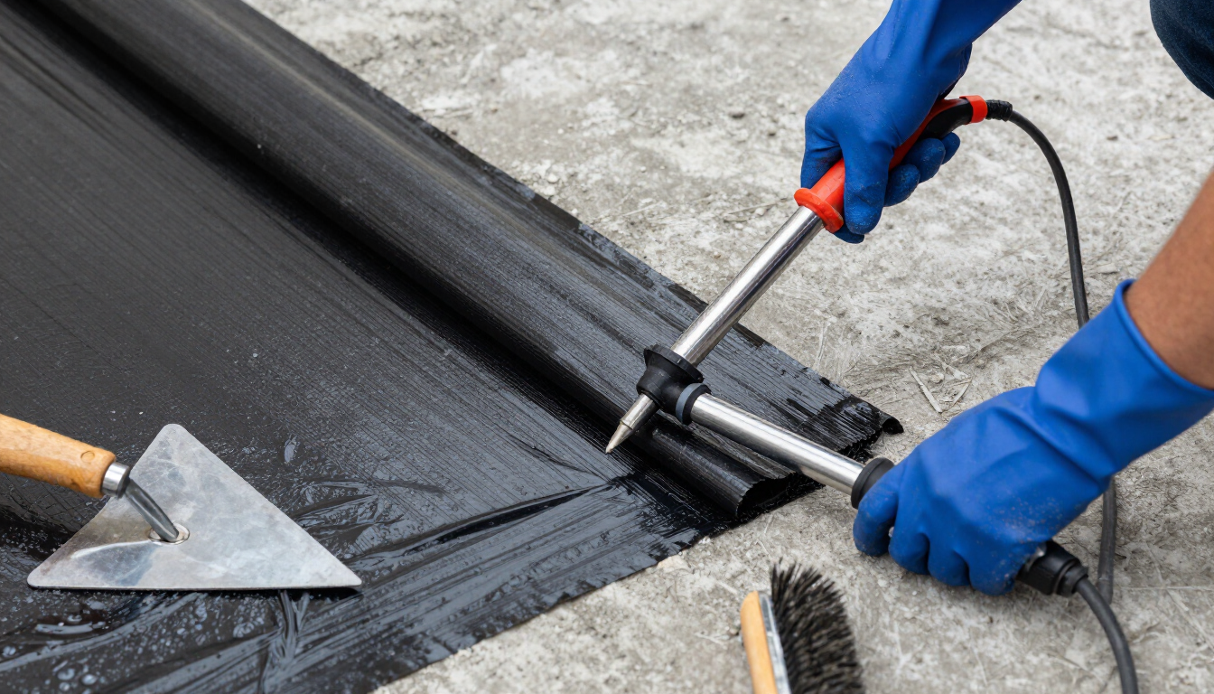 Aplicación de materiales impermeables de alta calidad