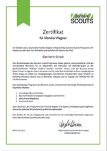 Zertifikat Barriere-Scout