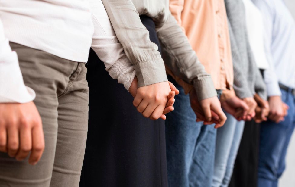holding hands
