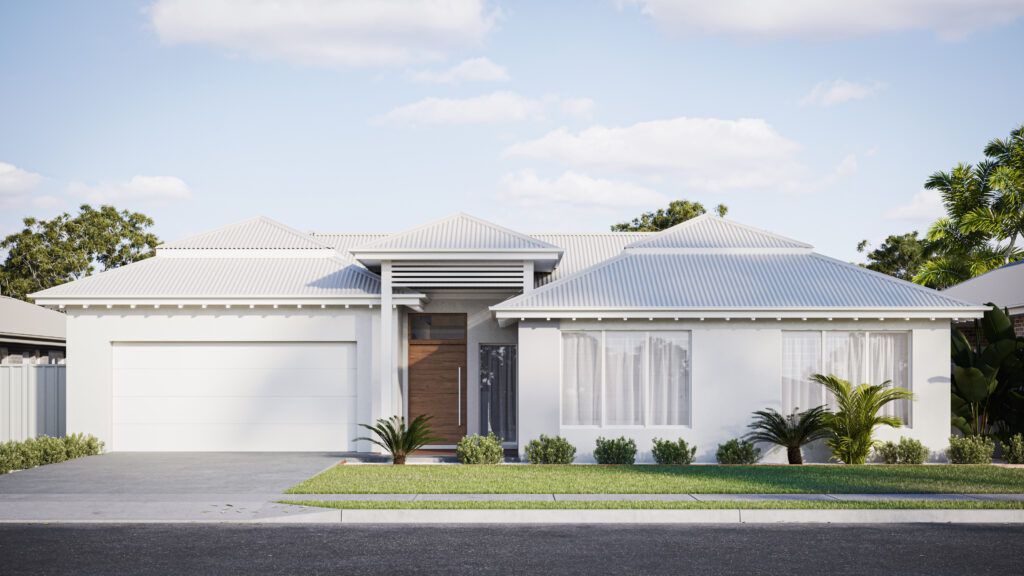 White Modern Home with Double Garage and Landscaped Yard &mdash; Bundy Homes in Bundaberg North, QLD