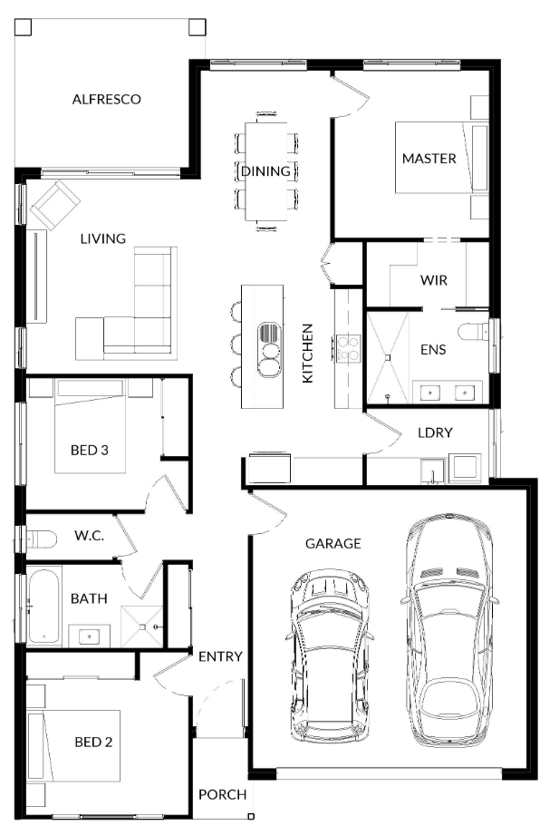 A Floor Plan For Hibiscus 1 — Bundy Homes in Bundaberg North, QLD