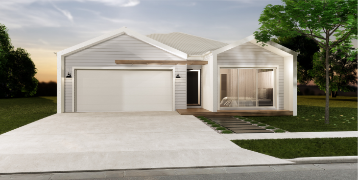 Light-Colored Home with Double Garage and Wide Driveway &mdash; Bundy Homes in Bundaberg North, QLD