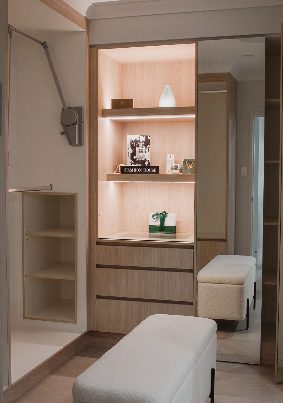 Modern Walk-In Closet with Shelves — Bundy Homes in Bundaberg North, QLD