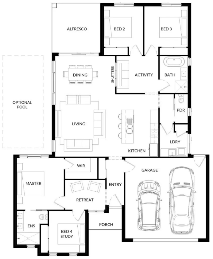 A Floor Plan For Wattle 1 — Bundy Homes in Bundaberg North, QLD