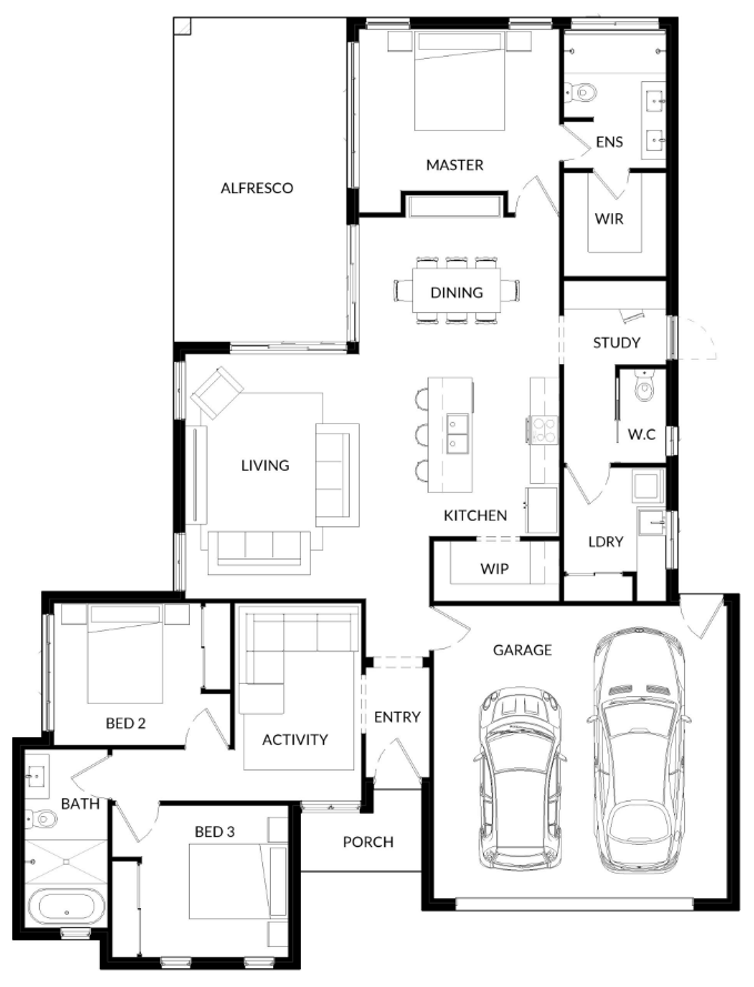 A Floor Plan For Wattle 2 — Bundy Homes in Bundaberg North, QLD