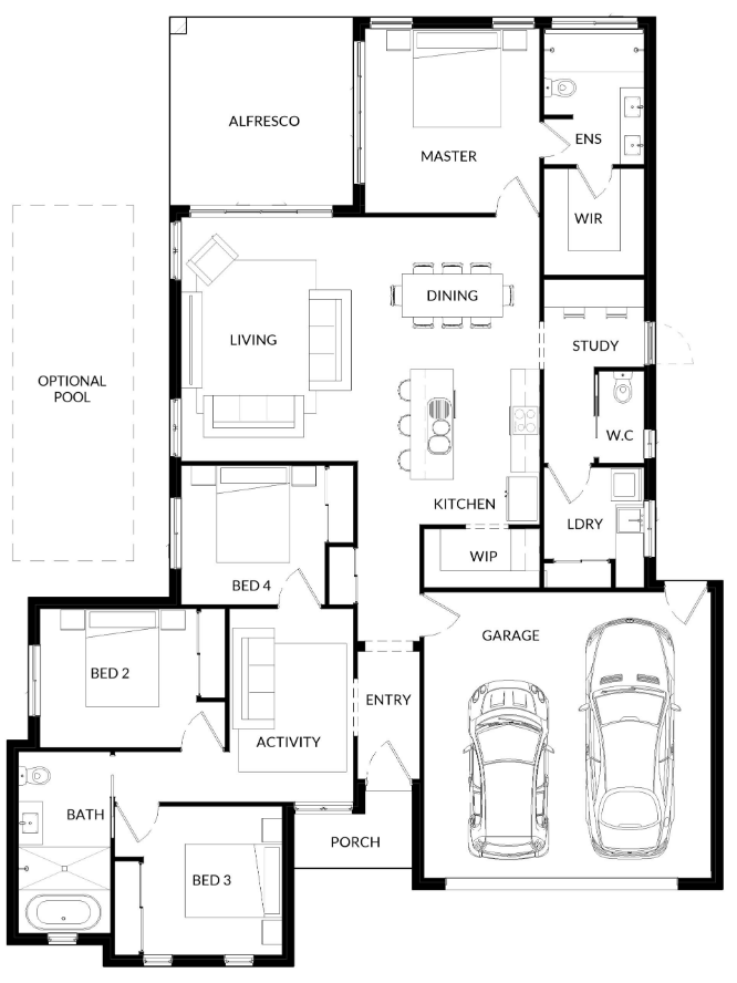 A Floor Plan For Wattle 3 — Bundy Homes in Bundaberg North, QLD