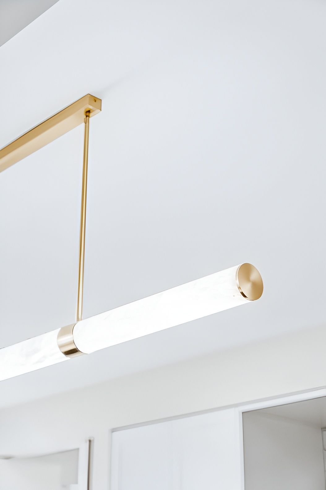 Gold and White Modern Linear Ceiling Light Fixture — Croker Building Solutions In Myrtleville, NSW