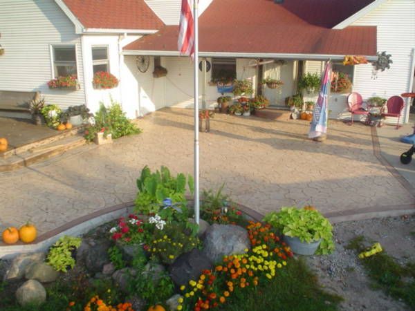 A house with a flag in front of it