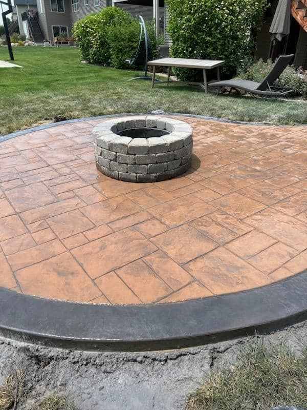 concrete patio & firepit