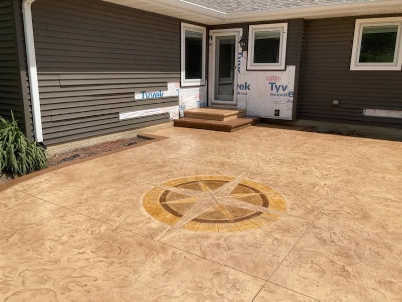 Stamped concrete patio